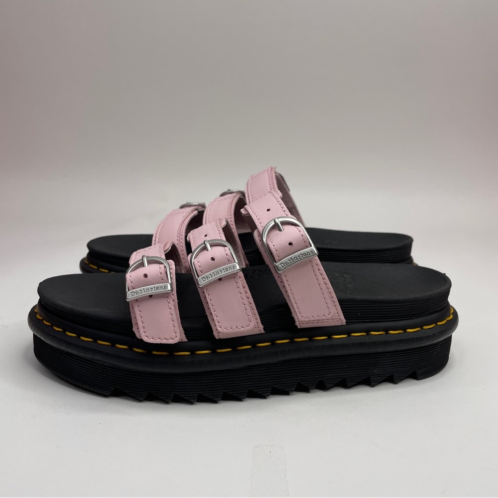 Dr. Martens Blaire Platform Slides Sandals “Pink Black” AW004 2023 - Picture 3 of 4